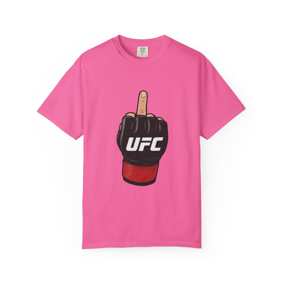 UFC Red Gloves Flipping Off Funny T-Shirt - alternate angle 5, merchandise