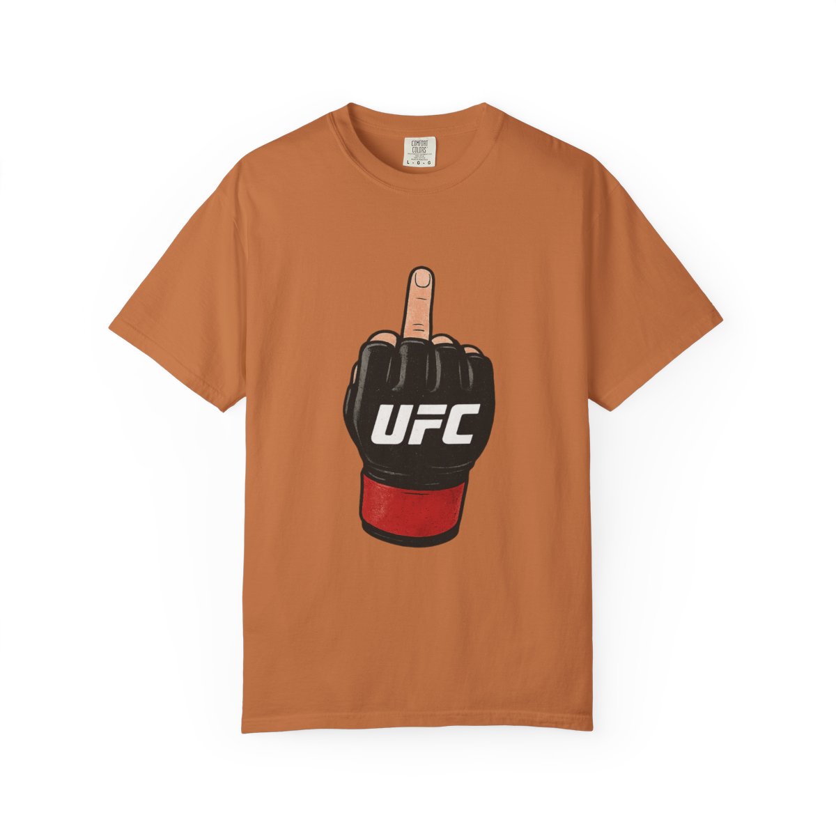 UFC Red Gloves Flipping Off Funny T-Shirt - alternate angle 3, merchandise