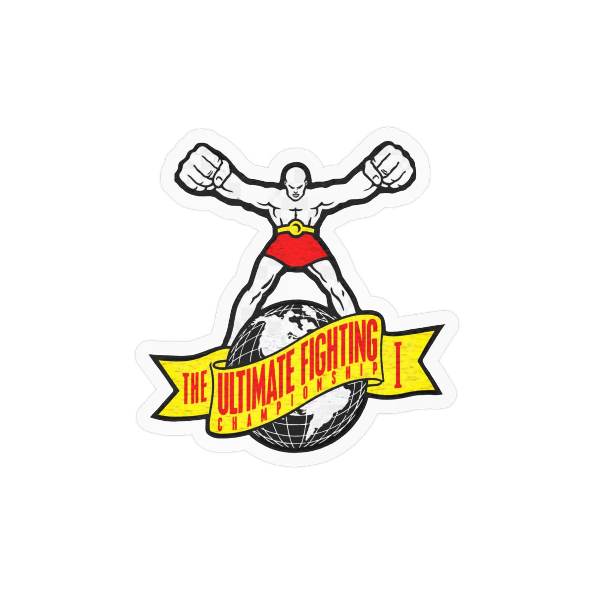 Retro UFC Logo Sticker | Bold Vinyl Decal - MMA Fan Gear - alternate angle 2, merchandise