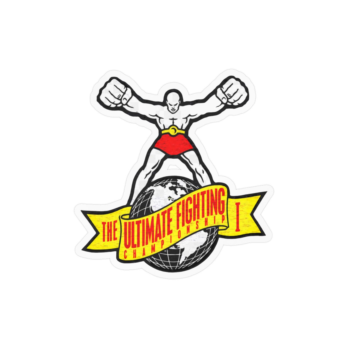 Retro UFC Logo Sticker | Bold Vinyl Decal - MMA Fan Gear