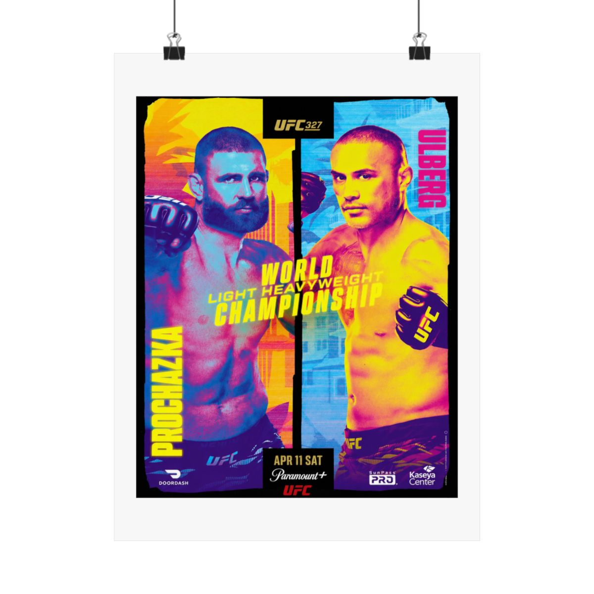 UFC 327: Procházka vs Ulberg First Edition Autographed Event Poster - alternate angle 3, merchandise