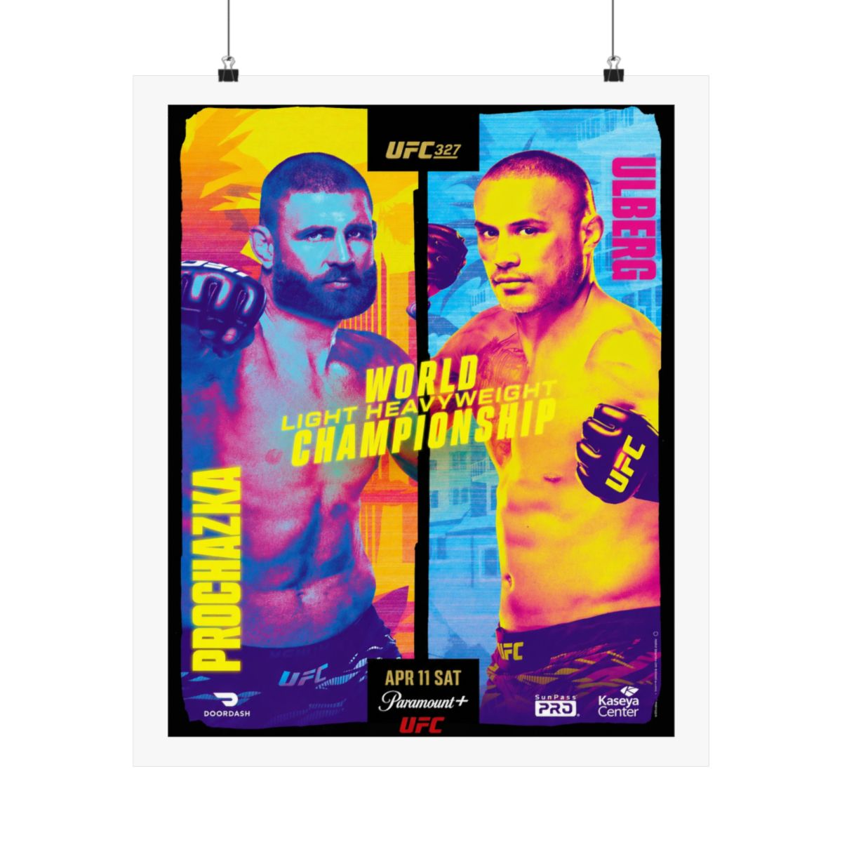 UFC 327: Procházka vs Ulberg First Edition Autographed Event Poster - alternate angle 1, merchandise