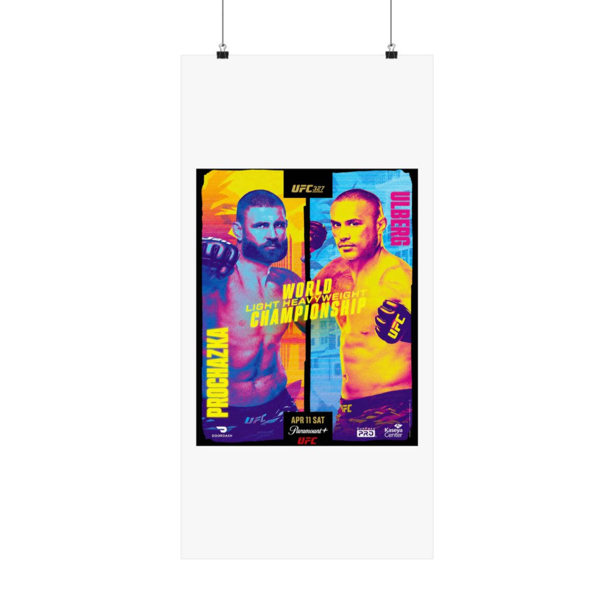 UFC 327: Procházka vs Ulberg First Edition Autographed Event Poster - alternate angle 2, merchandise