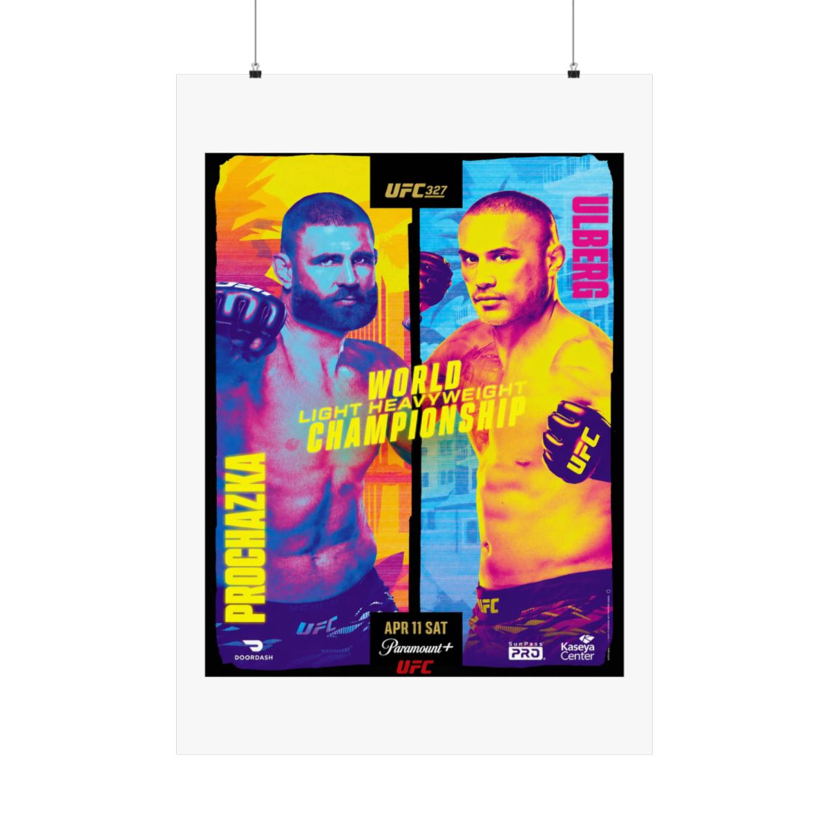 UFC 327: Procházka vs Ulberg First Edition Autographed Event Poster - alternate angle 4, merchandise