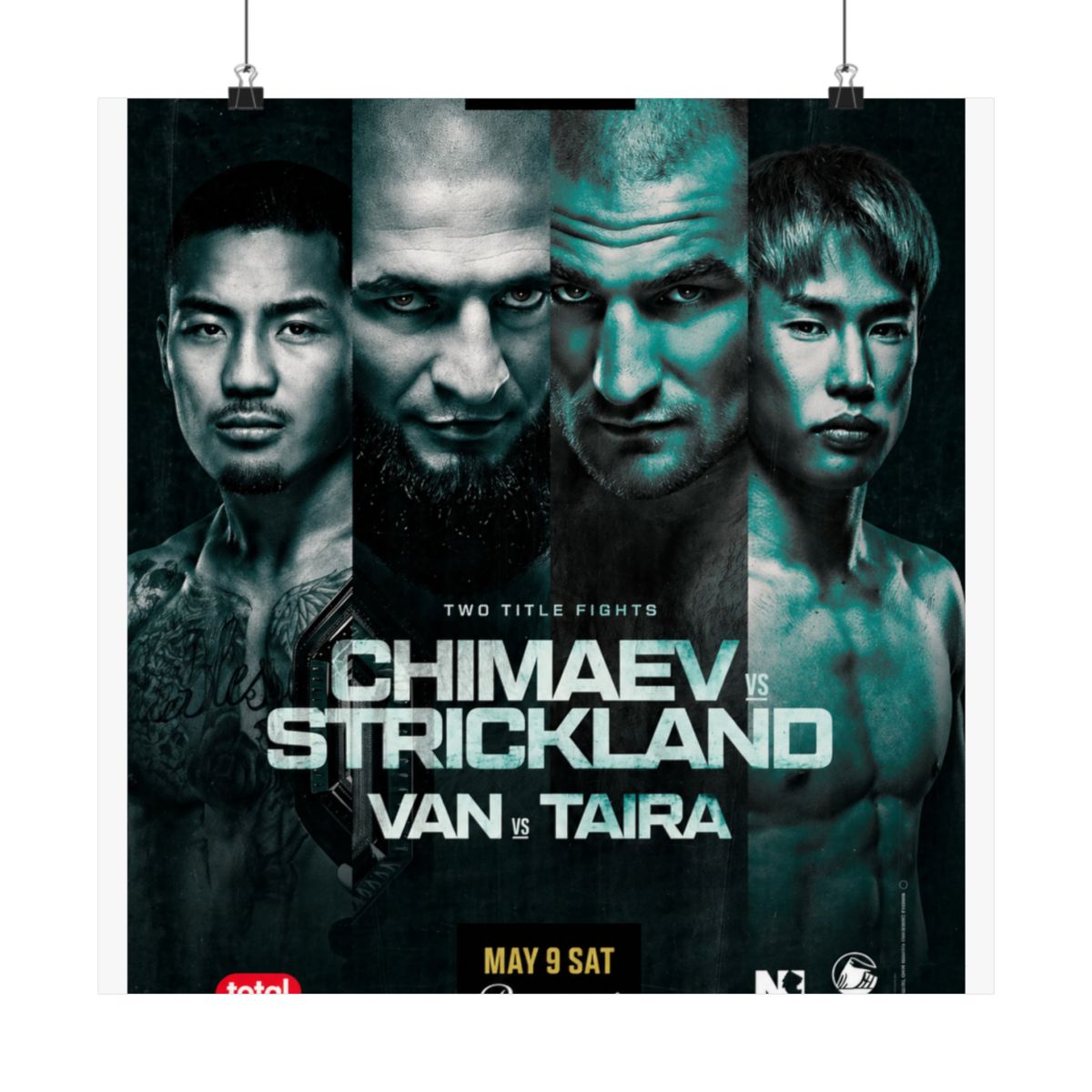 UFC 328: Chimaev vs Strickland Autographed Event Poster - alternate angle 2, merchandise