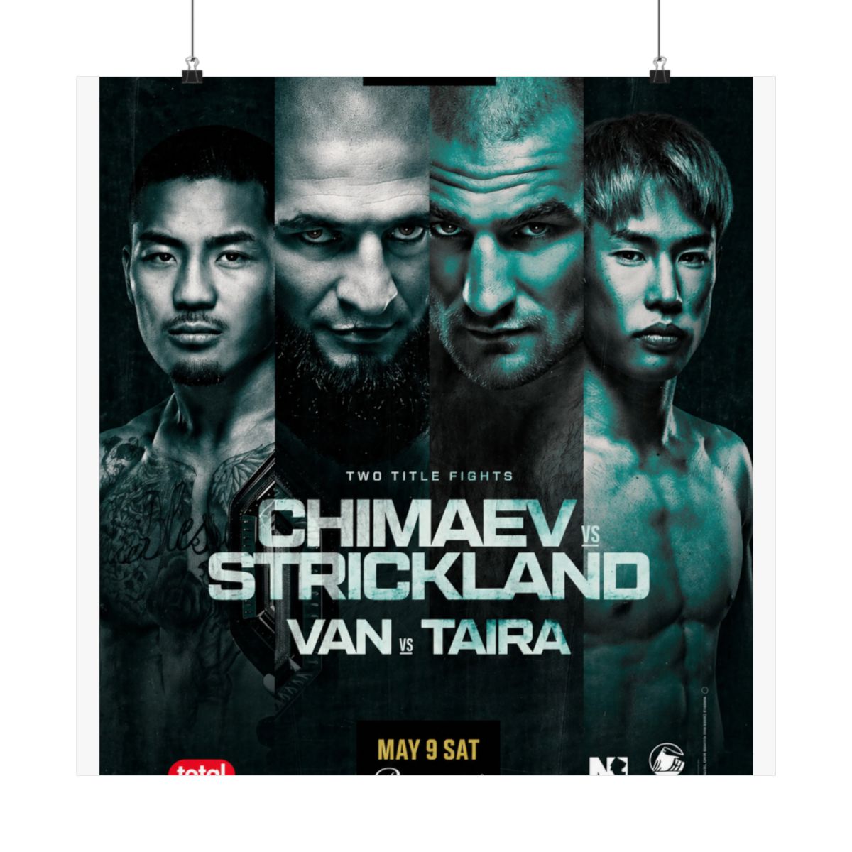 UFC 328: Chimaev vs Strickland Autographed Event Poster - alternate angle 3, merchandise