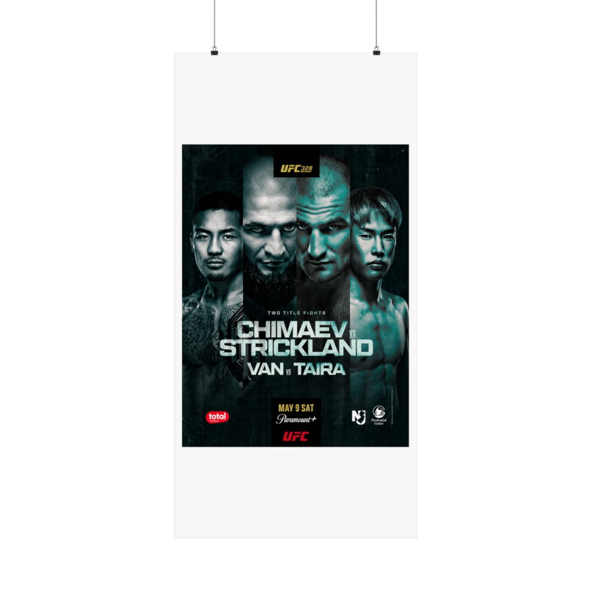 UFC 328: Chimaev vs Strickland Autographed Event Poster - alternate angle 1, merchandise