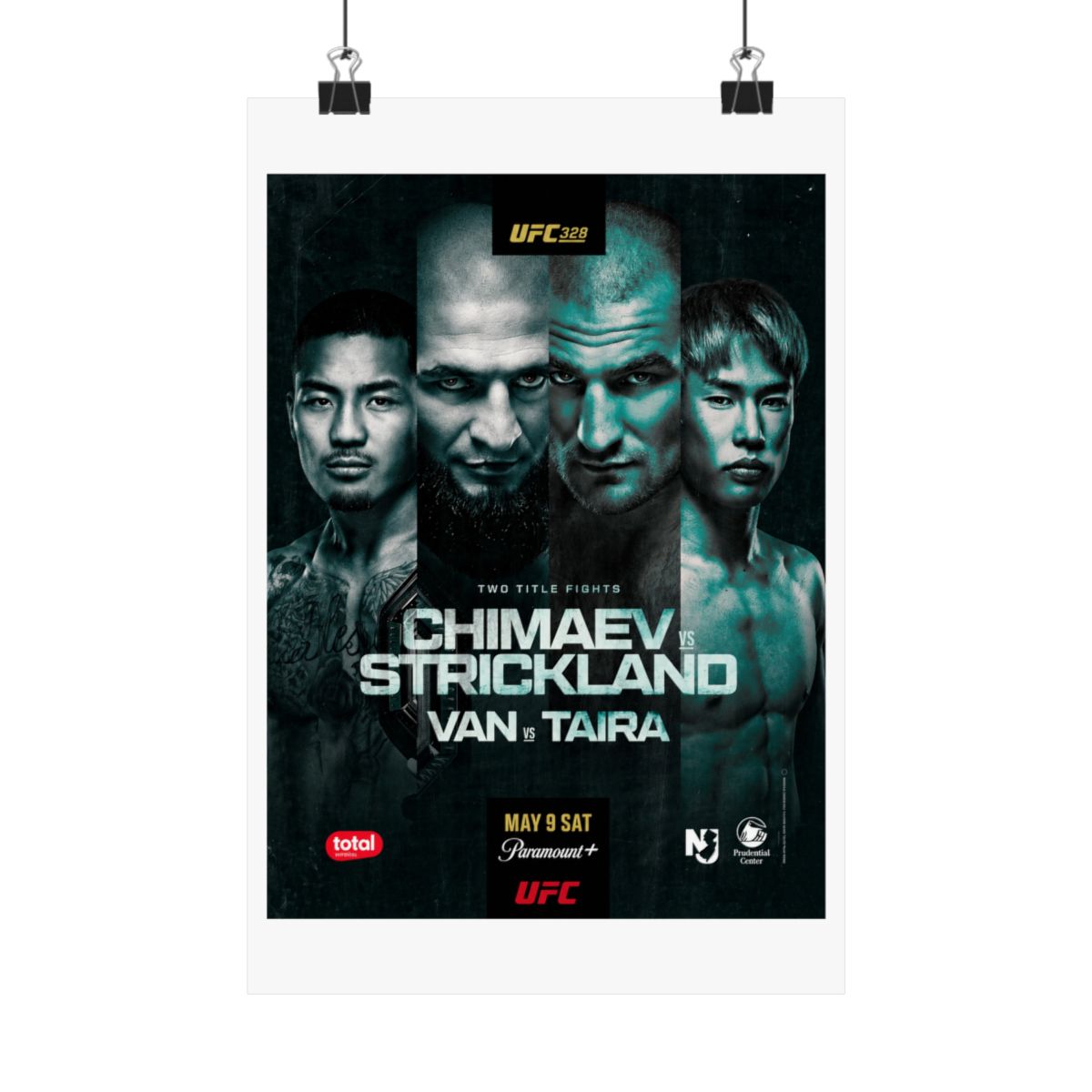 UFC 328: Chimaev vs Strickland Autographed Event Poster - alternate angle 5, merchandise