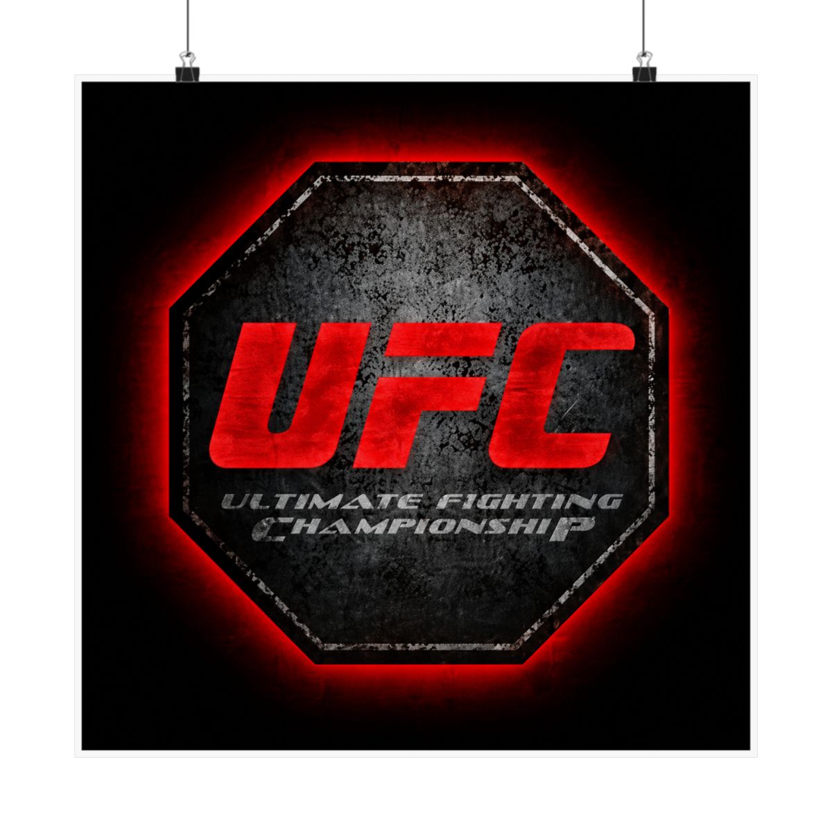 UFC neon sign, UFC led sign, Ufc logo, Fighting neon sign, Boxing neon sign, Ufc lover gift, GYM neon sign, Ufc wall art, Ufc wall decor - alternate angle 2, merchandise