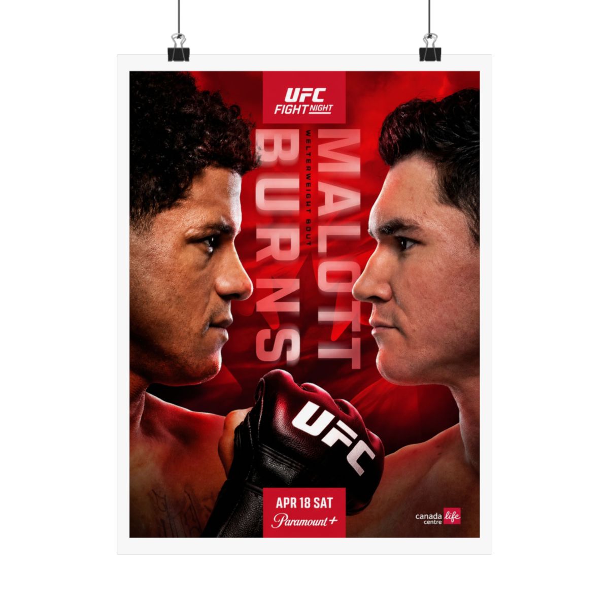 UFC Fight Night: Burns vs Malott First Edition Autographed Event Poster - alternate angle 3, merchandise