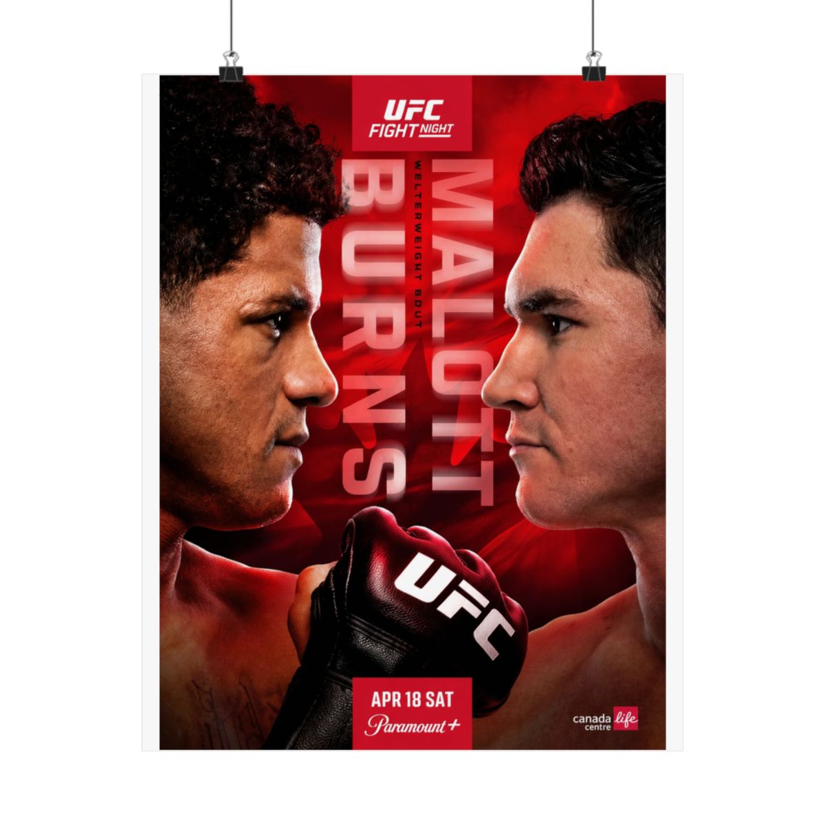 UFC Fight Night: Burns vs Malott First Edition Autographed Event Poster - alternate angle 5, merchandise
