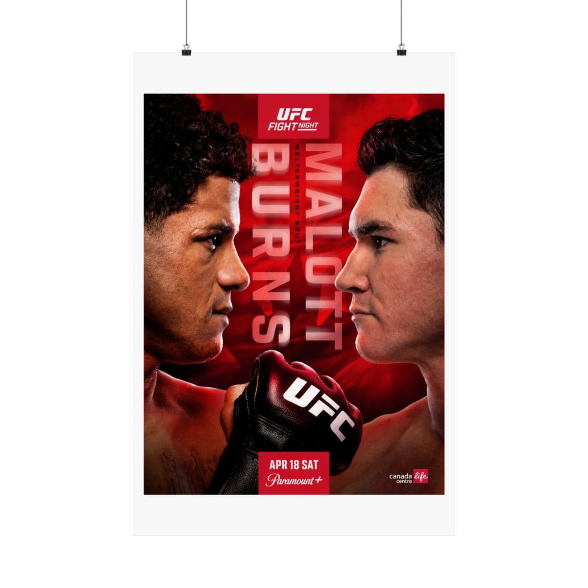 UFC Fight Night: Burns vs Malott First Edition Autographed Event Poster - alternate angle 1, merchandise