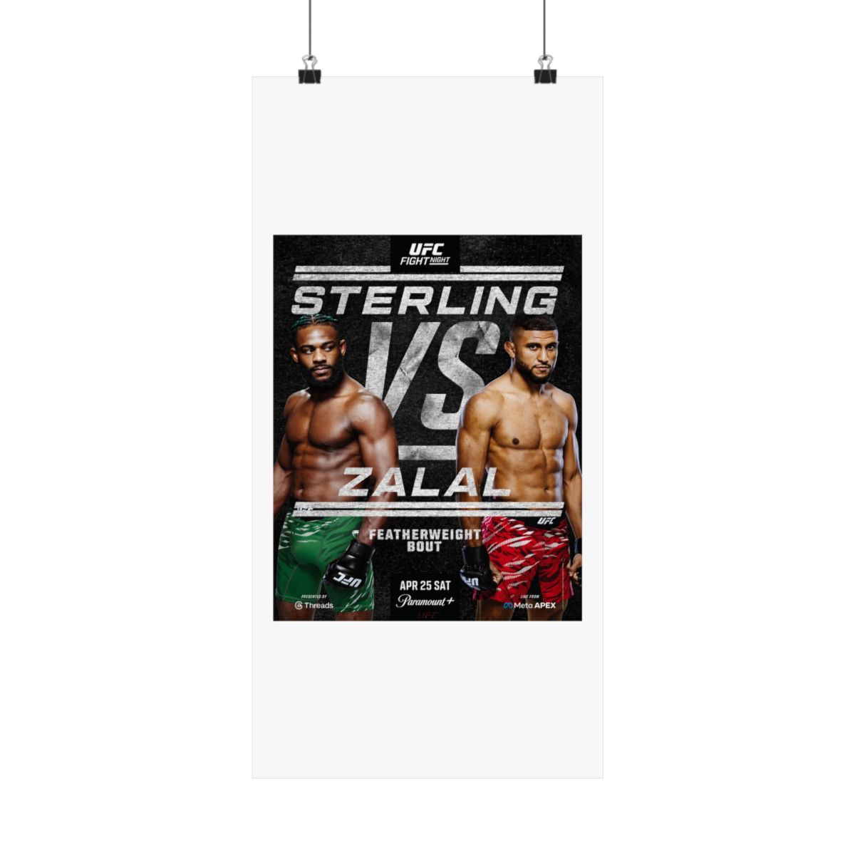UFC Fight Night: Sterling vs Zalal Autographed Event Poster - alternate angle 1, merchandise