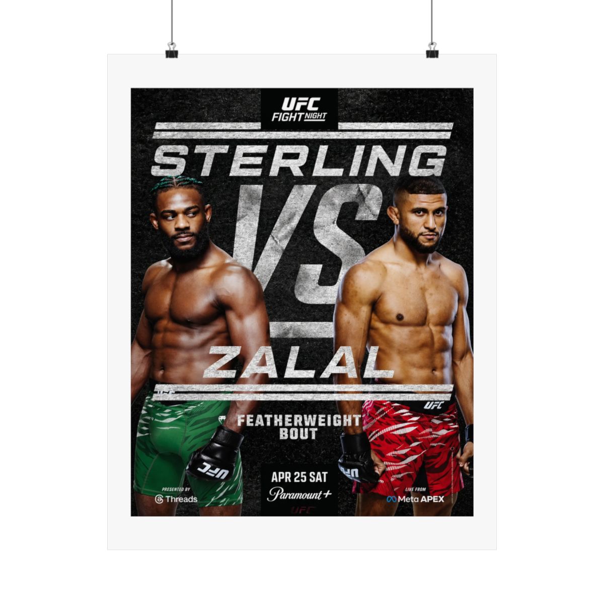 UFC Fight Night: Sterling vs Zalal Autographed Event Poster - alternate angle 2, merchandise